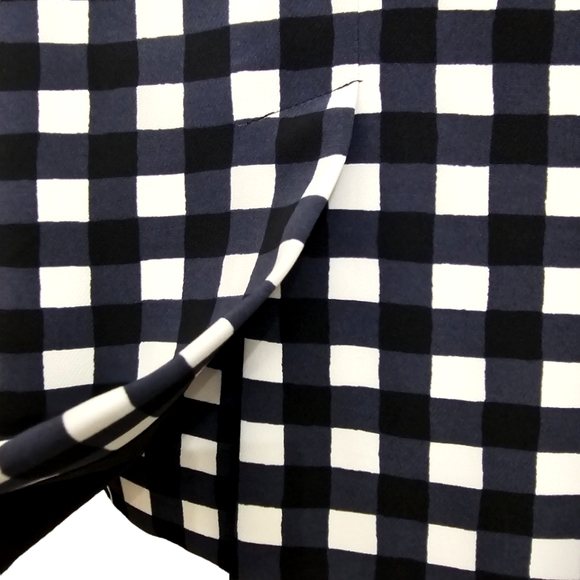 Nwot Banana Republic Dark Navy Black/White Gingham Collared Blazer - Picture 14 of 17
